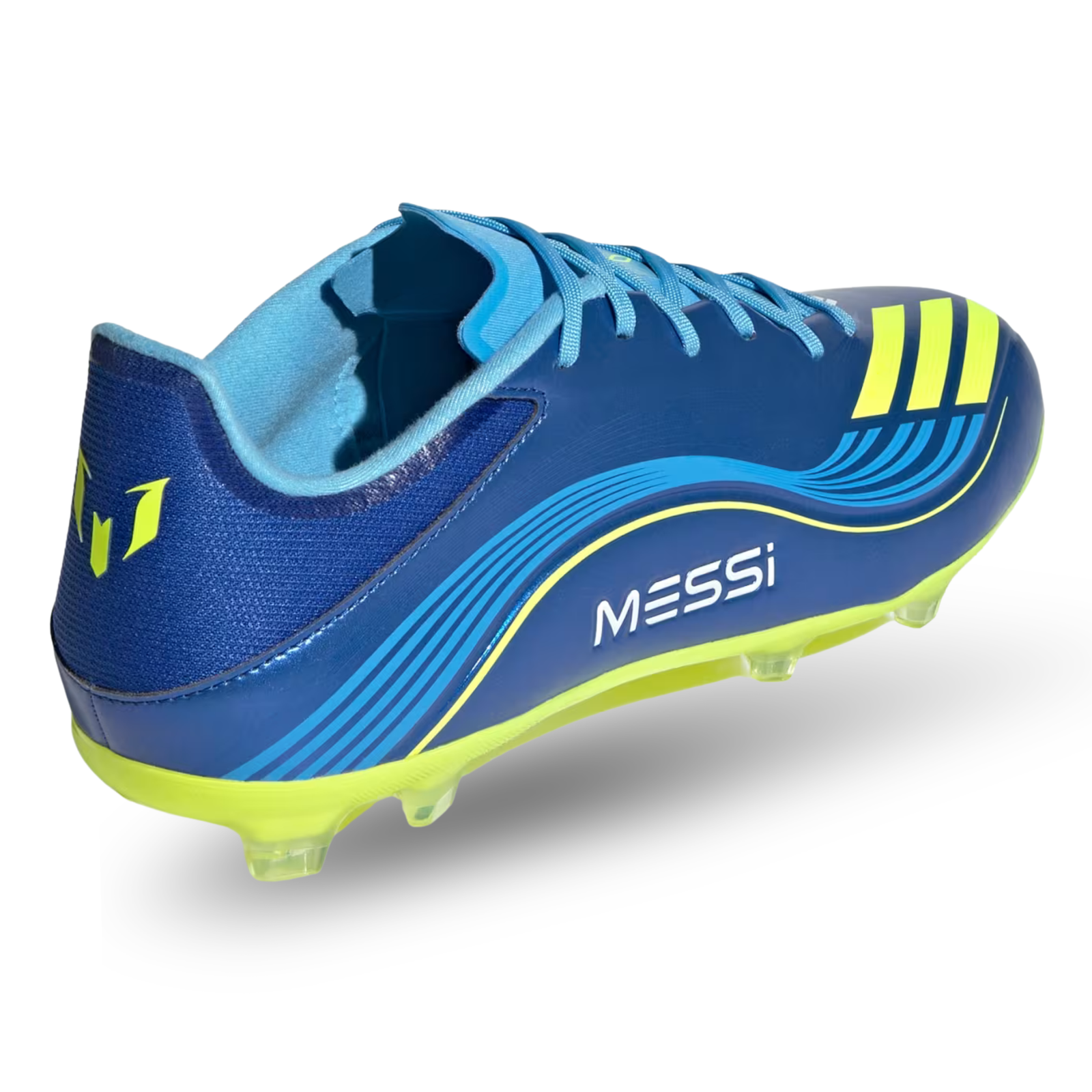 adidas Messi F50 League Firm Ground/Multi Ground Soccer Cleats (Royal Blue/Solar Yellow)