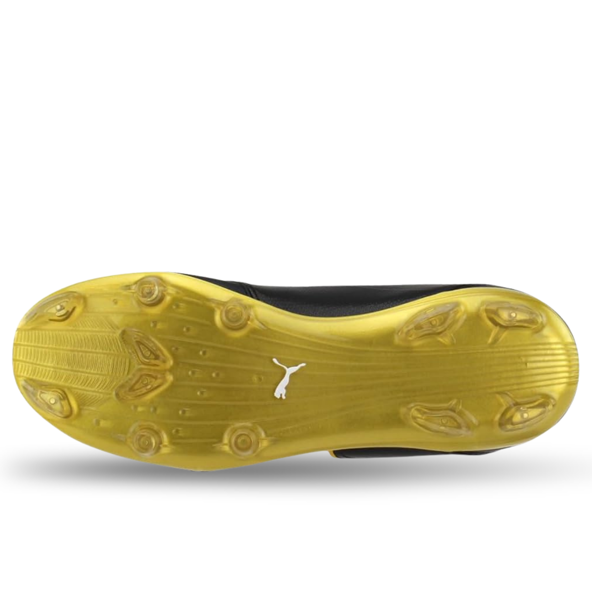 Botas de fútbol para terreno firme PUMA Capitano II FG para hombre (negro/dorado)