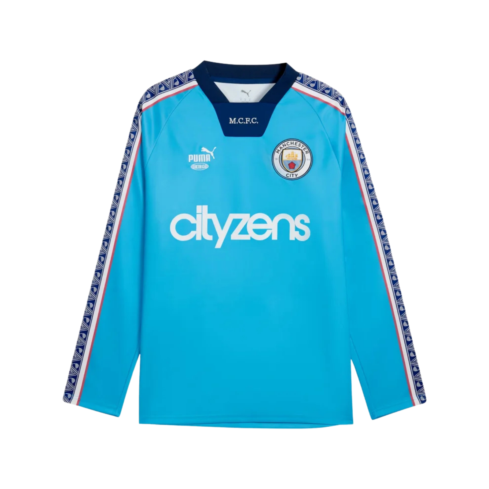 Puma Mens Manchester City Retro King Long Sleeve Jersey 26/27 (Speed Blue/Puma White)