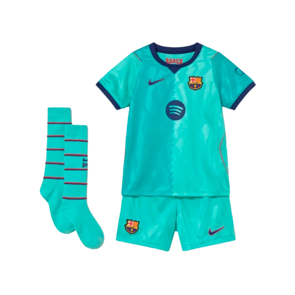 Nike FC Barcelona 26/27 Little Kids Third 3-Piece Soccer Jersey Set (Green Frost)