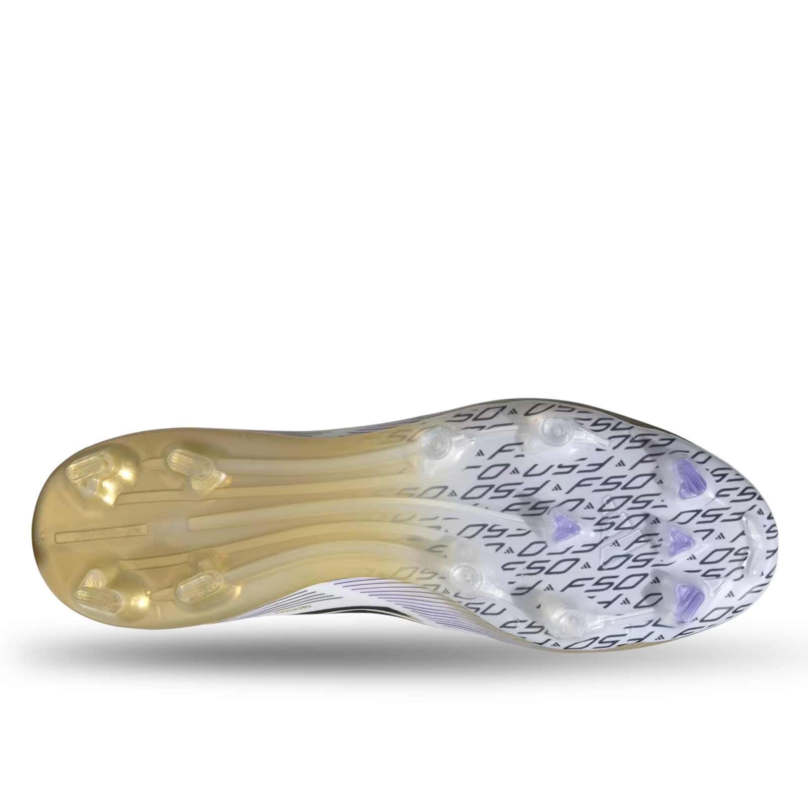 adidas F50 Pro Firm Ground Soccer Cleats (White/Black/Gold Metallic)