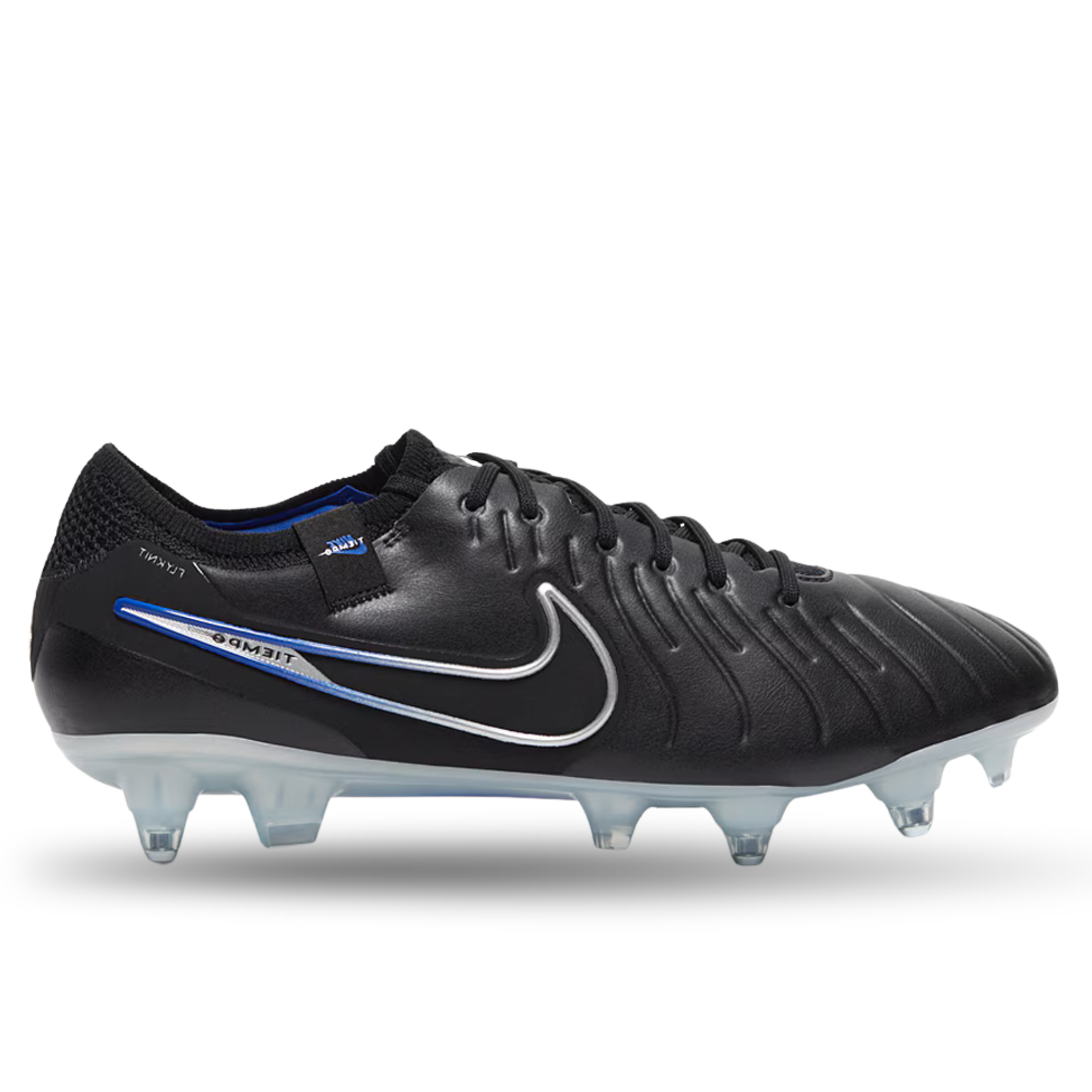 Nike Legend 10 Elite SG-Pro AC Soccer Cleats (Black/Chrome-Hyper Royal)