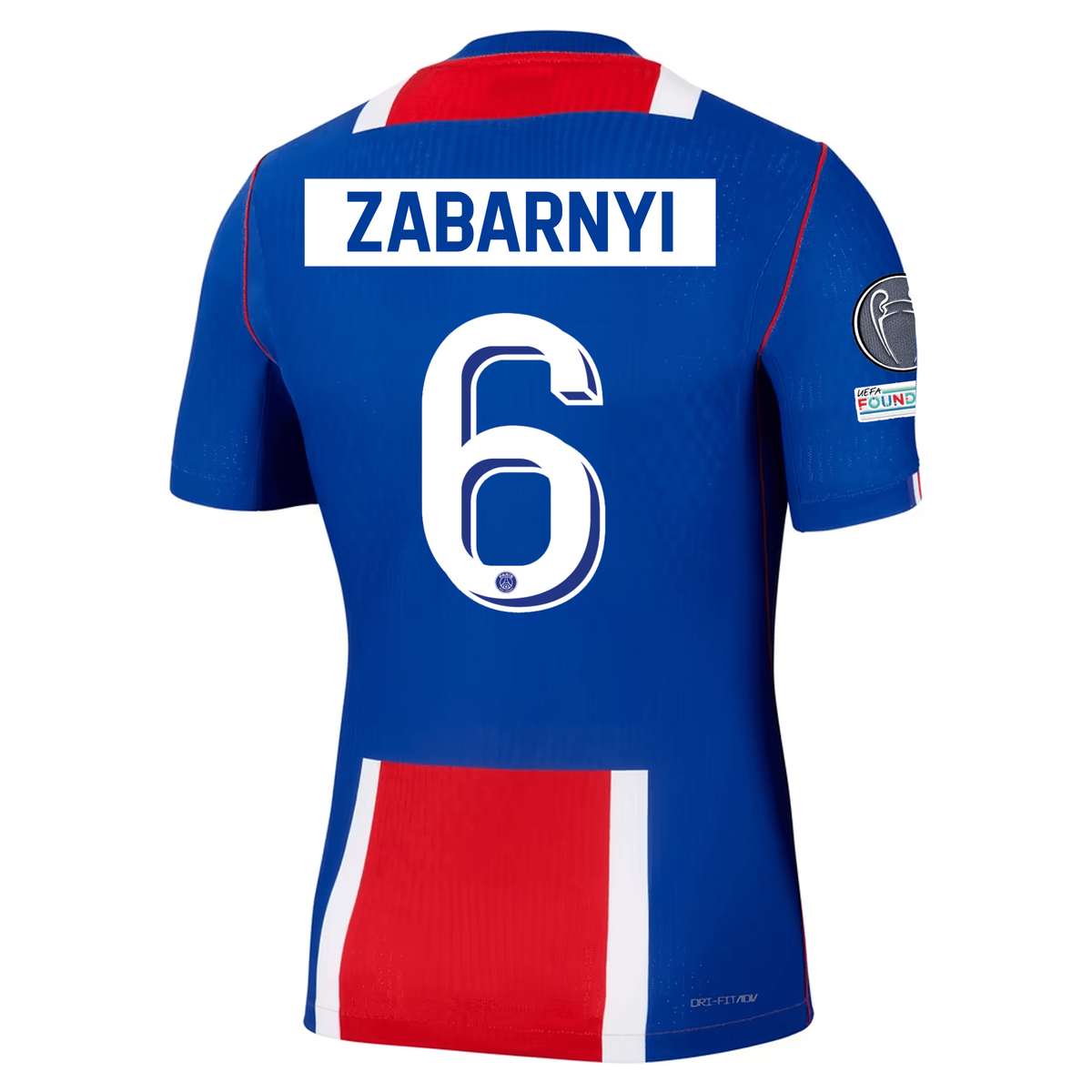 Nike Paris Saint-Germain Match Authentic Illia Zabarnyi Home Jersey w/ Champions League Patches 26/27 (Old Royal/White/Red)