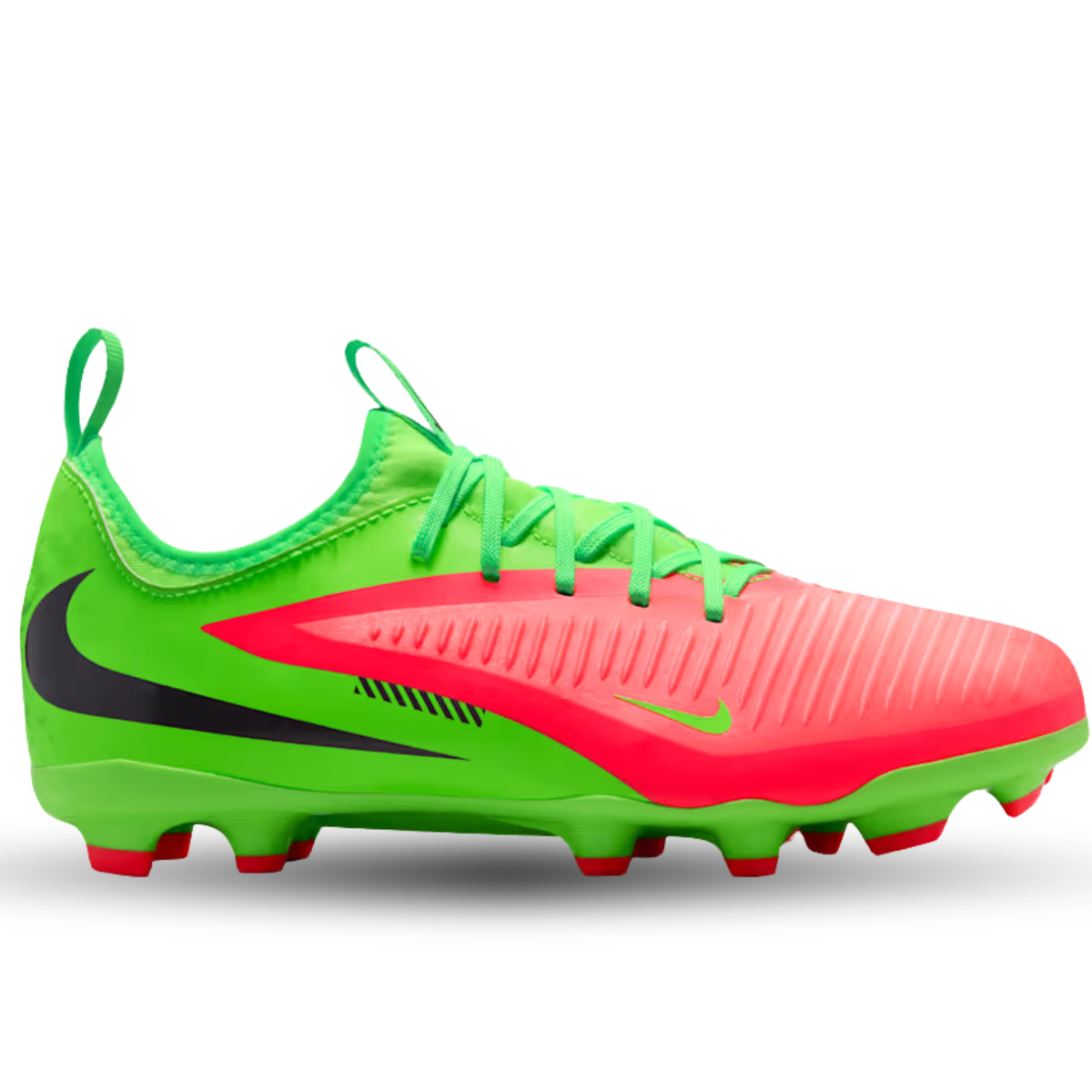 Nike Youth Jr Phantom 6 Low Academy EH FG/MG Soccer Cleats (Hot Punch/Black/Green Strike)