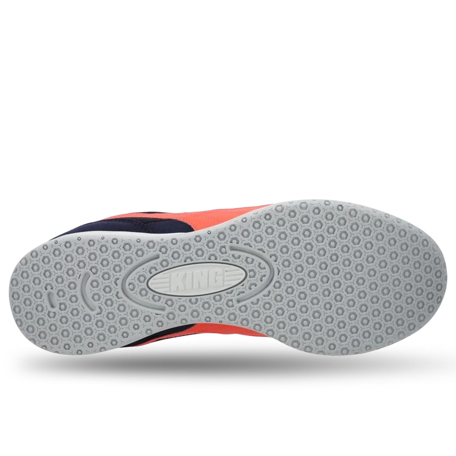 Puma King Top Indoor Soccer Shoes (Navy/Glowing Red/Silver Mist)