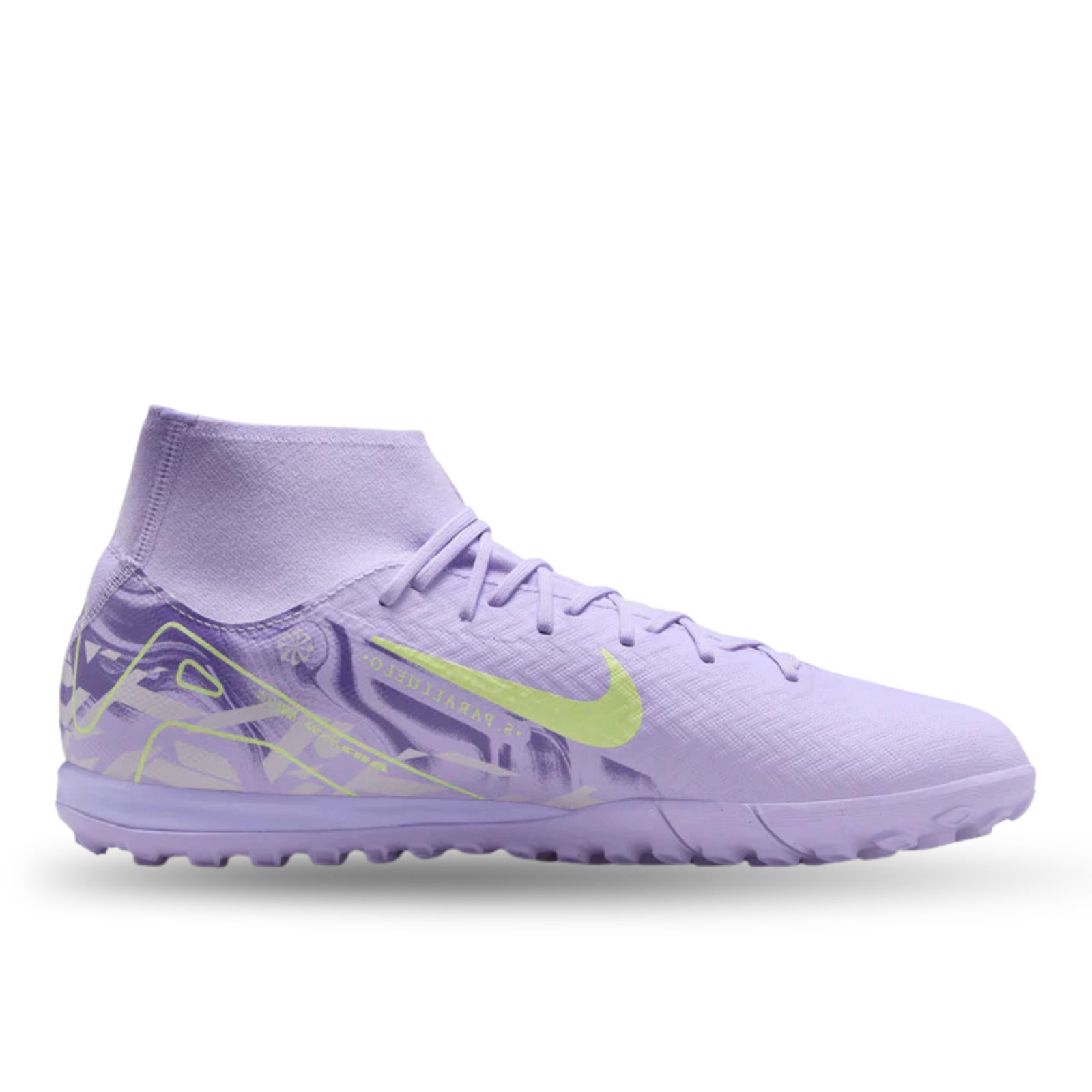 Nike United Zoom Superfly 10 Academy Turf Soccer Shoes (Purple Agate/Barely Volt)