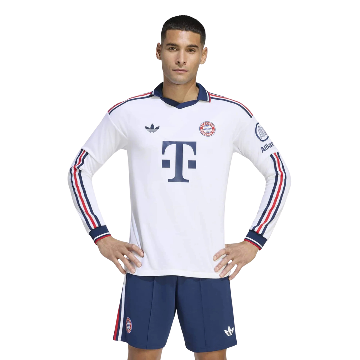 adidas Mens Bayern Munich Long Sleeve Authentic Away Jersey 26/27 (White)