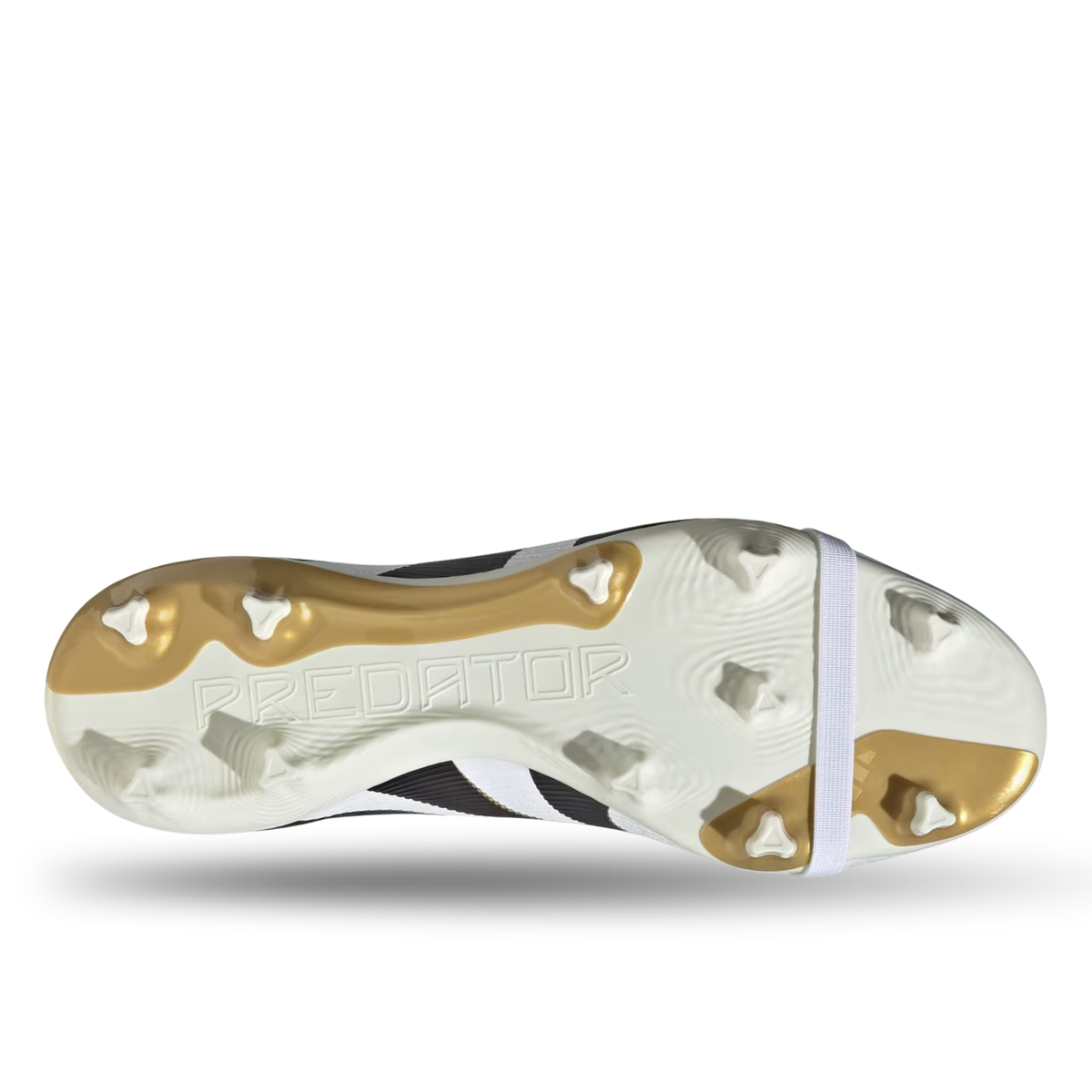 adidas Predator League FT Fold Tongue FG/MG Soccer Cleats (White/Black/Gold Metallic)