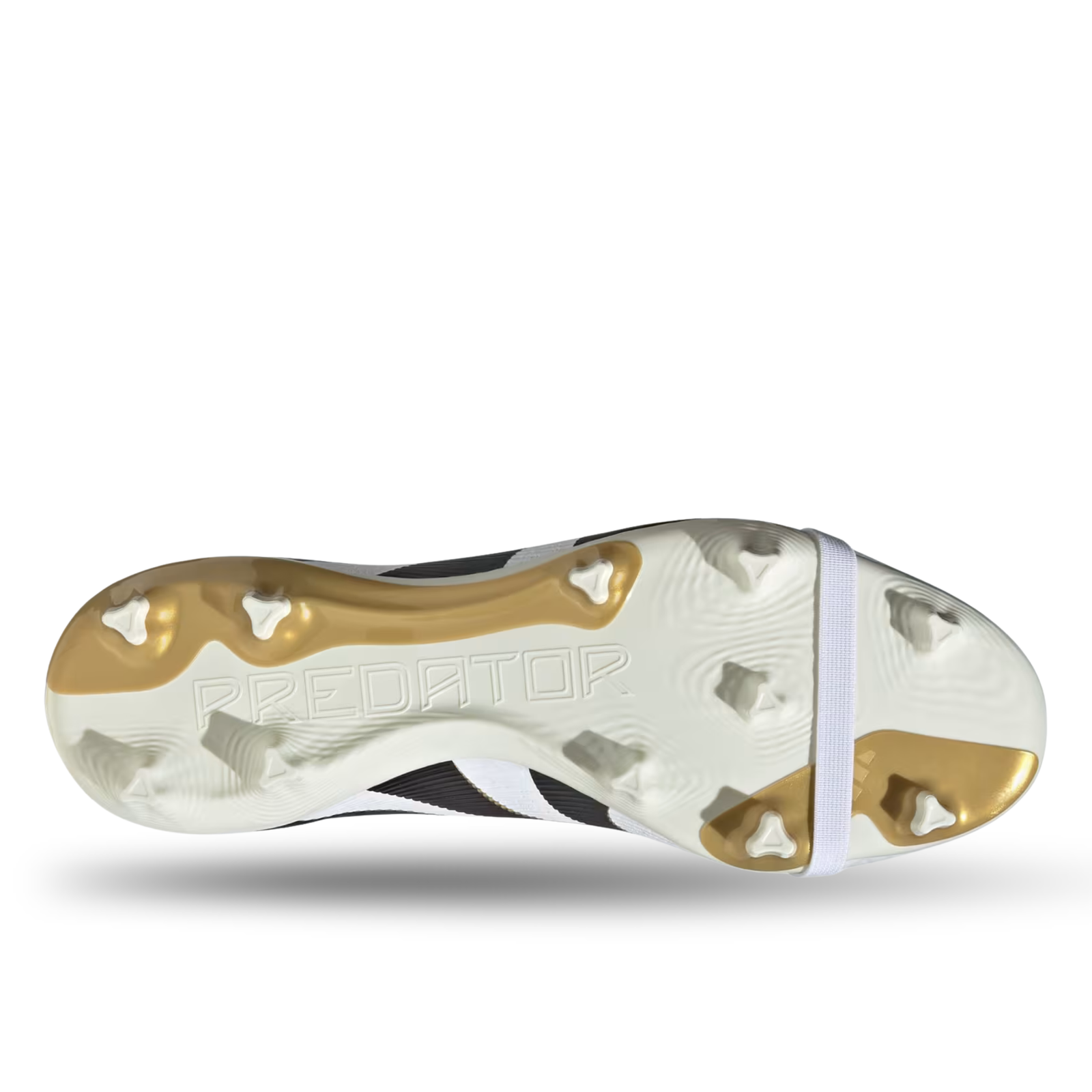 adidas Predator League FT Fold Tongue FG/MG Soccer Cleats (White/Black/Gold Metallic)