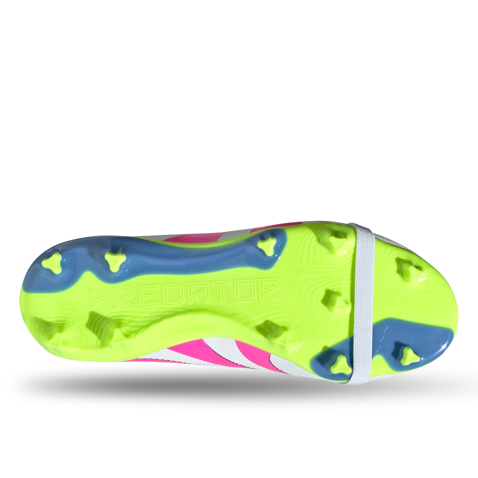 adidas Jr. Youth Predator League Fold Tongue FT FG Soccer Cleats (White/Lucid Lemon/Lucid Pink)