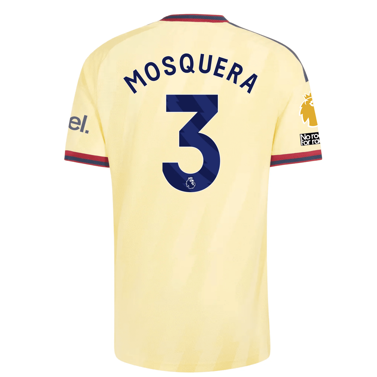 adidas Mens Arsenal Cristhian Mosquera Authentic Third Jersey w/ EPL + No Room For Racism 26/27 (Yellow)