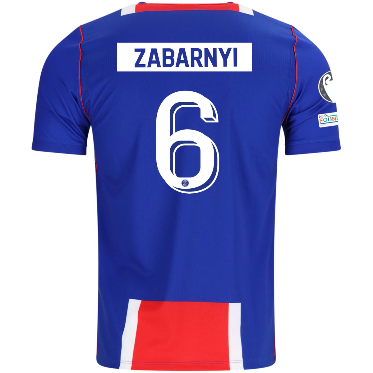 Nike Mens Paris Saint-Germain Illia Zabarnyi Home Jersey w/ Champions League Patches 26/27 (Blue/White/Red)