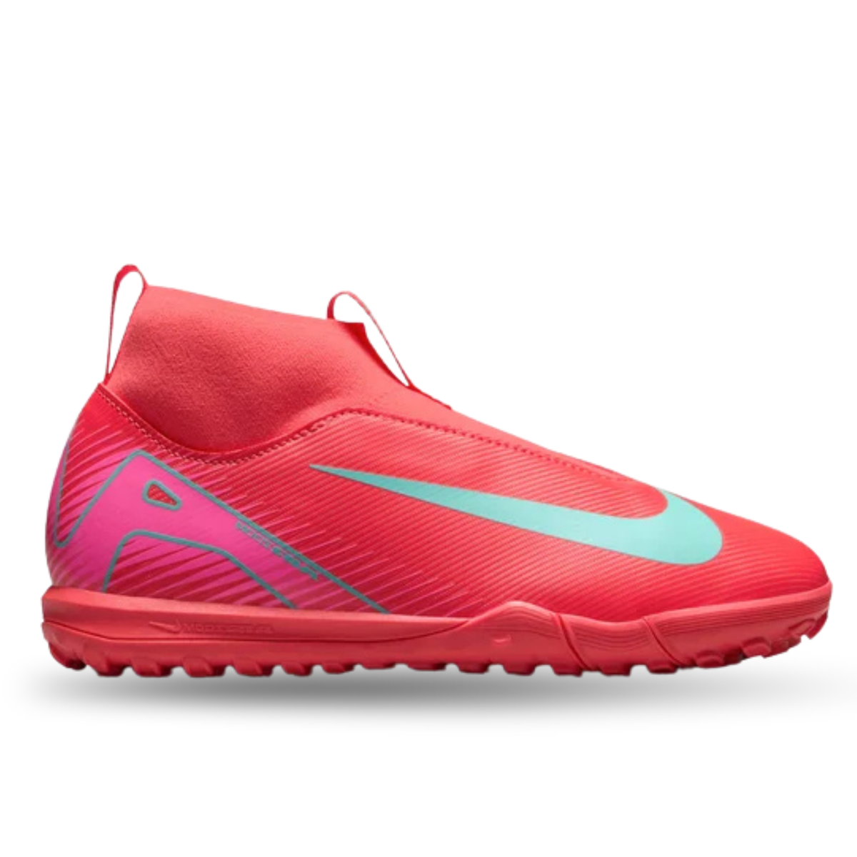 Nike Youth Jr. Zoom Superfly 10 Academy Turf Soccer Shoes (Ember Glow/Aurora Green)