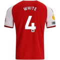 adidas Mens Arsenal Ben White Home Jersey w/ EPL + No Room For Racism Patches 26/27 (Red)