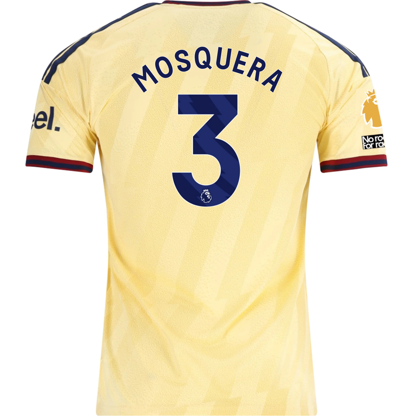 adidas Men's Arsenal FC Cristhian Mosquera Third Jersey w/ EPL + No Room For Racism Patches 26/27 (Yellow)