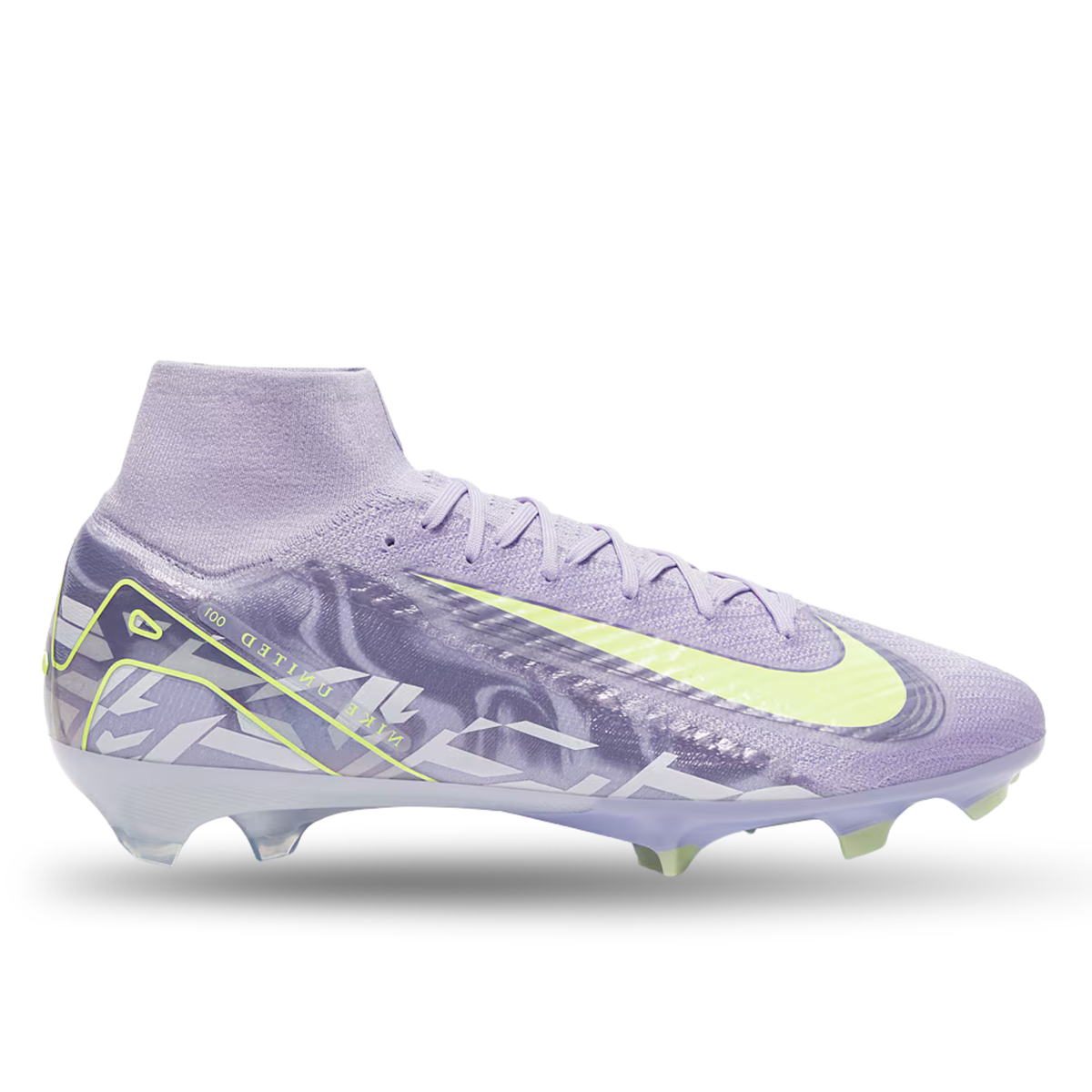 Nike United Zoom Superfly 10 Elite FG Soccer Cleats (Purple Agate/Barely Volt)