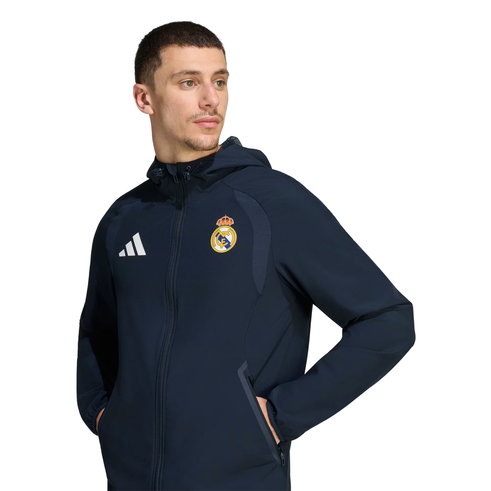 adidas Real Madrid Tiro Travel Full-Zip Windbreaker Jacket 26/27 (Navy)