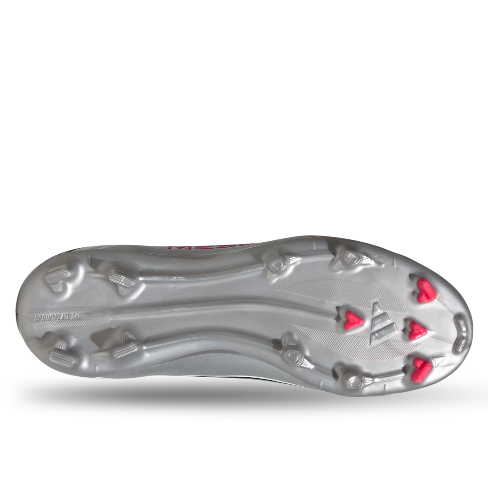 adidas Youth F50 Messi League FG/MG Junior Soccer Cleats (White/Lucid Red/Silver Metallic)