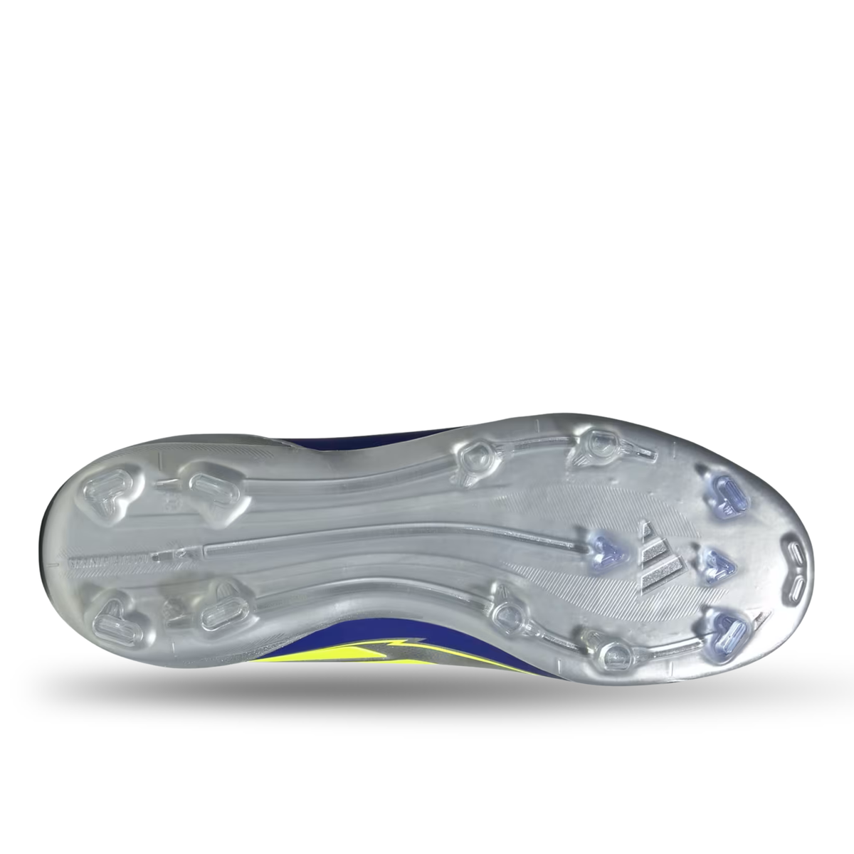 adidas Youth Jr. F50 Messi League FG/MG J Socce Cleats (Silver Metallic/Solar Yellow/Lucid Blue)