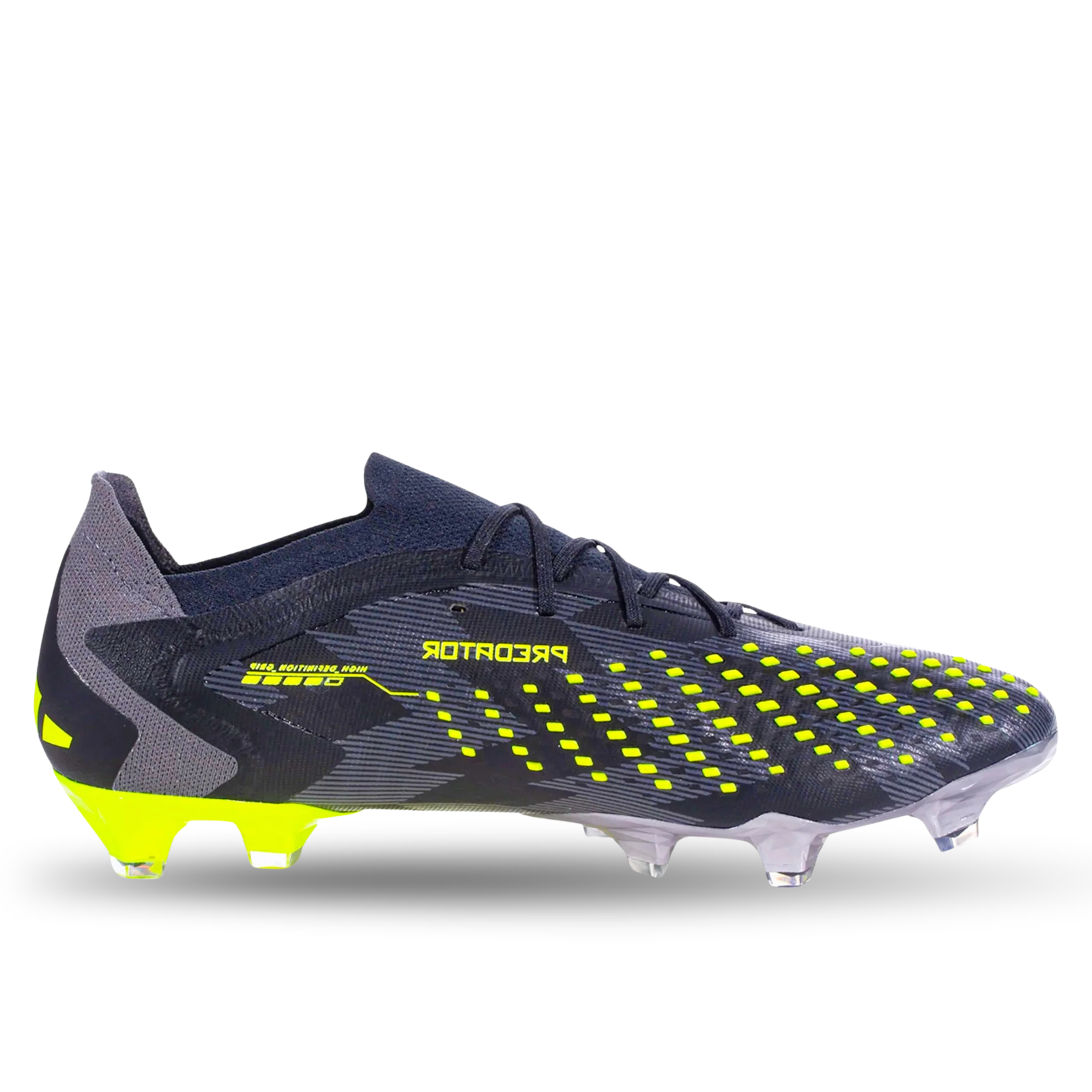 adidas Predator Accuracy.1 Low INJ Firm Ground Soccer Cleats (Core Black/Team Solar Yellow 2)