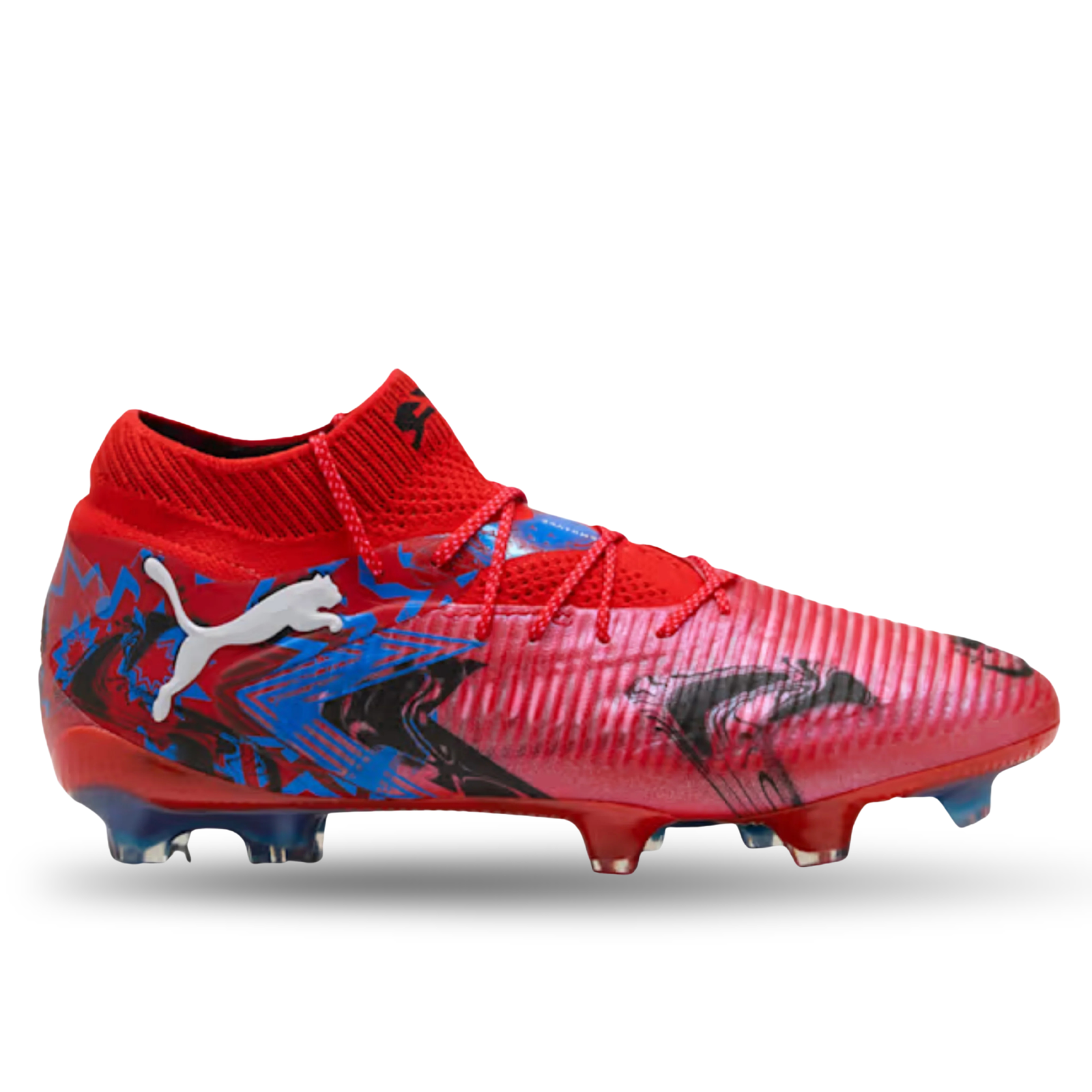 Puma Future 8 Ultimate Playmaker Firm Ground Soccer Cleats (Red/Black/Blue/Pink Pixel)