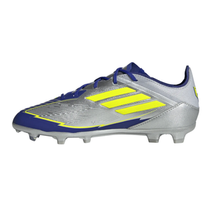 adidas Jr. F50 Messi Elite FG Soccer Cleats (Silver Metallic/Lucid Blue)