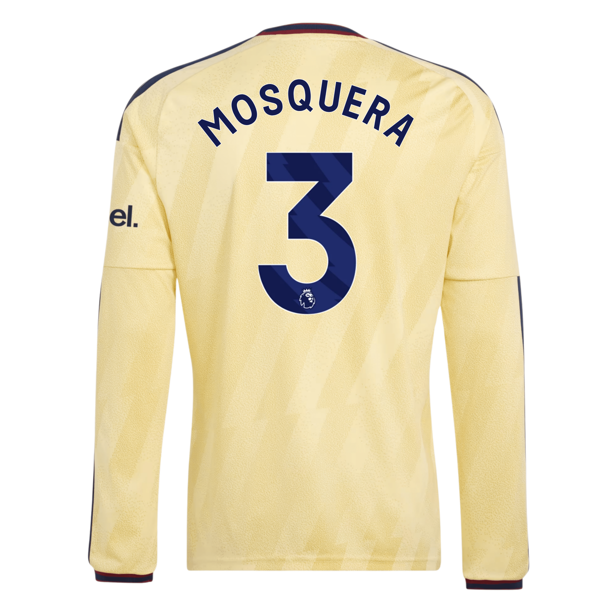 adidas Mens Arsenal Cristhian Mosquera Long Sleeve Third Jersey w/ EPL + No Room For Racism Patches 26/27 (Yellow)