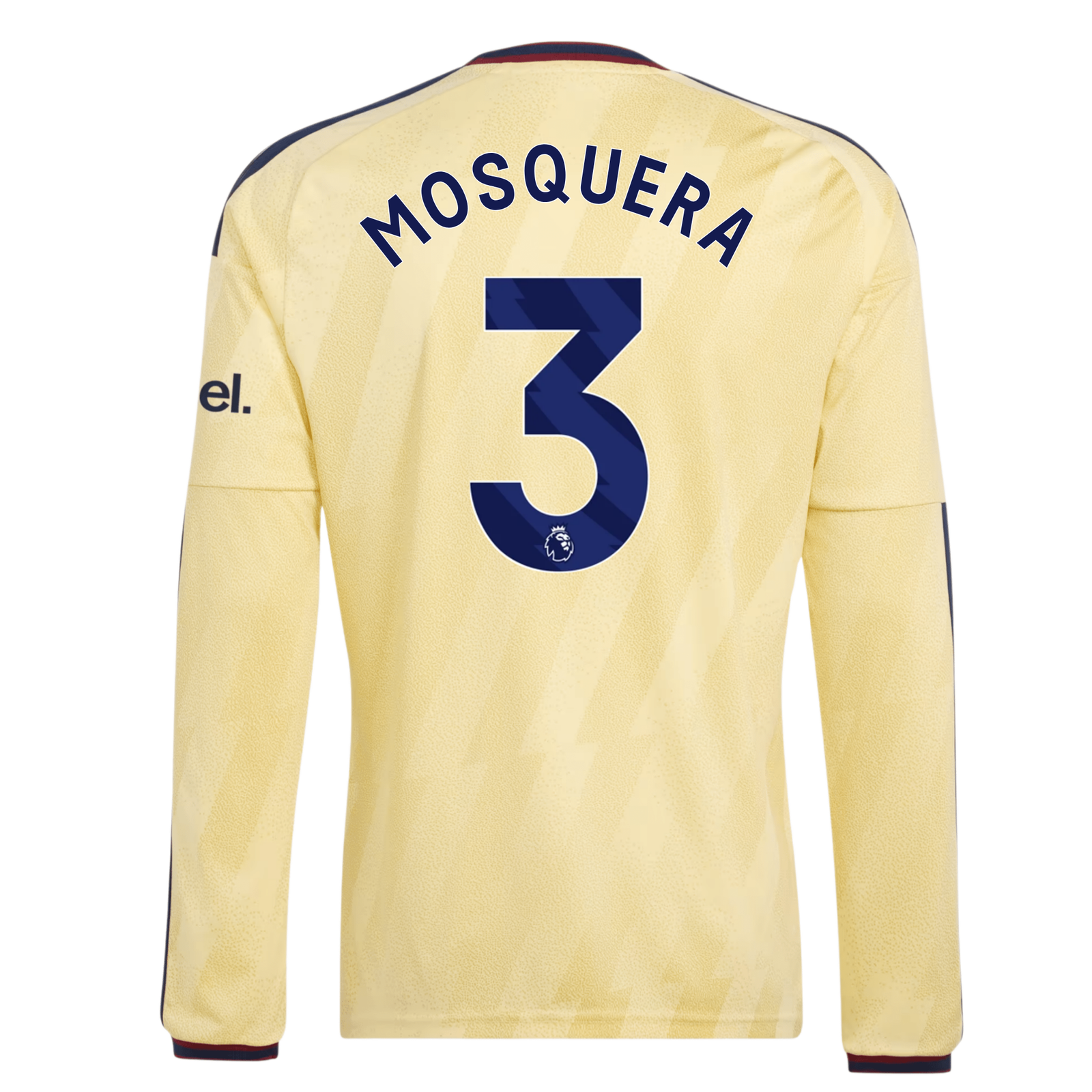 adidas Mens Arsenal Cristhian Mosquera Long Sleeve Third Jersey w/ EPL + No Room For Racism Patches 26/27 (Yellow)