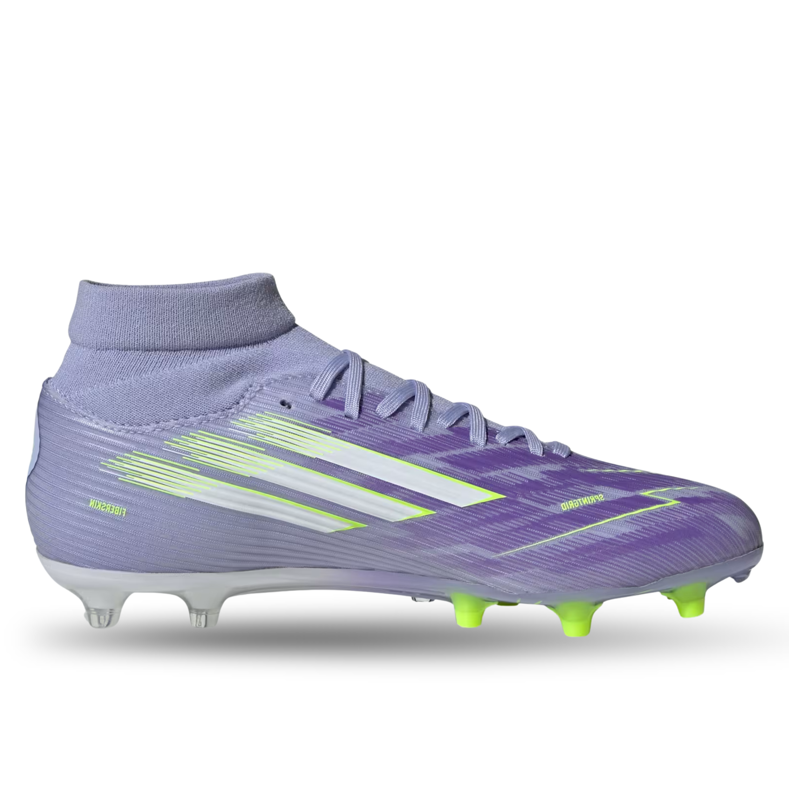 adidas Womens F50 Sparkfusion League FG/MG Soccer Cleats (Lucid Lemon/Purple Rush)