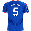 adidas Mens Manchester United Harry Maguire Away Jersey w/ EPL + No Room For Racism Patches 26/27 (Blue)