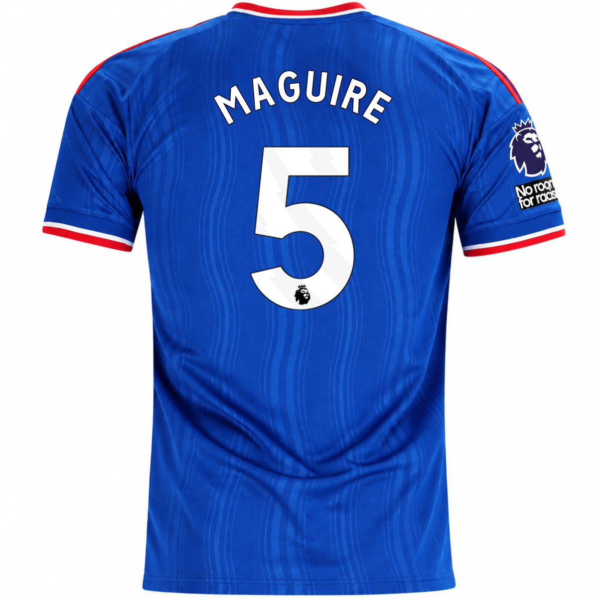 adidas Mens Manchester United Harry Maguire Away Jersey w/ EPL + No Room For Racism Patches 26/27 (Blue)