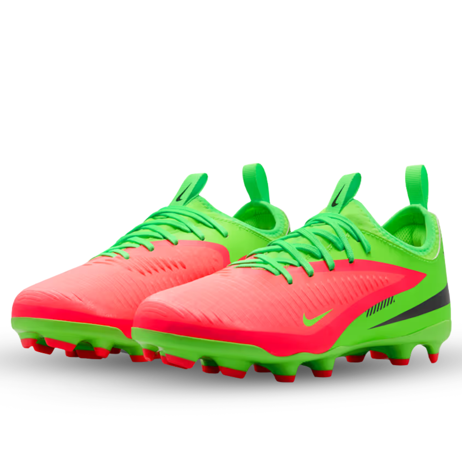 Nike Youth Jr Phantom 6 Low Academy EH FG/MG Soccer Cleats (Hot Punch/Black/Green Strike)