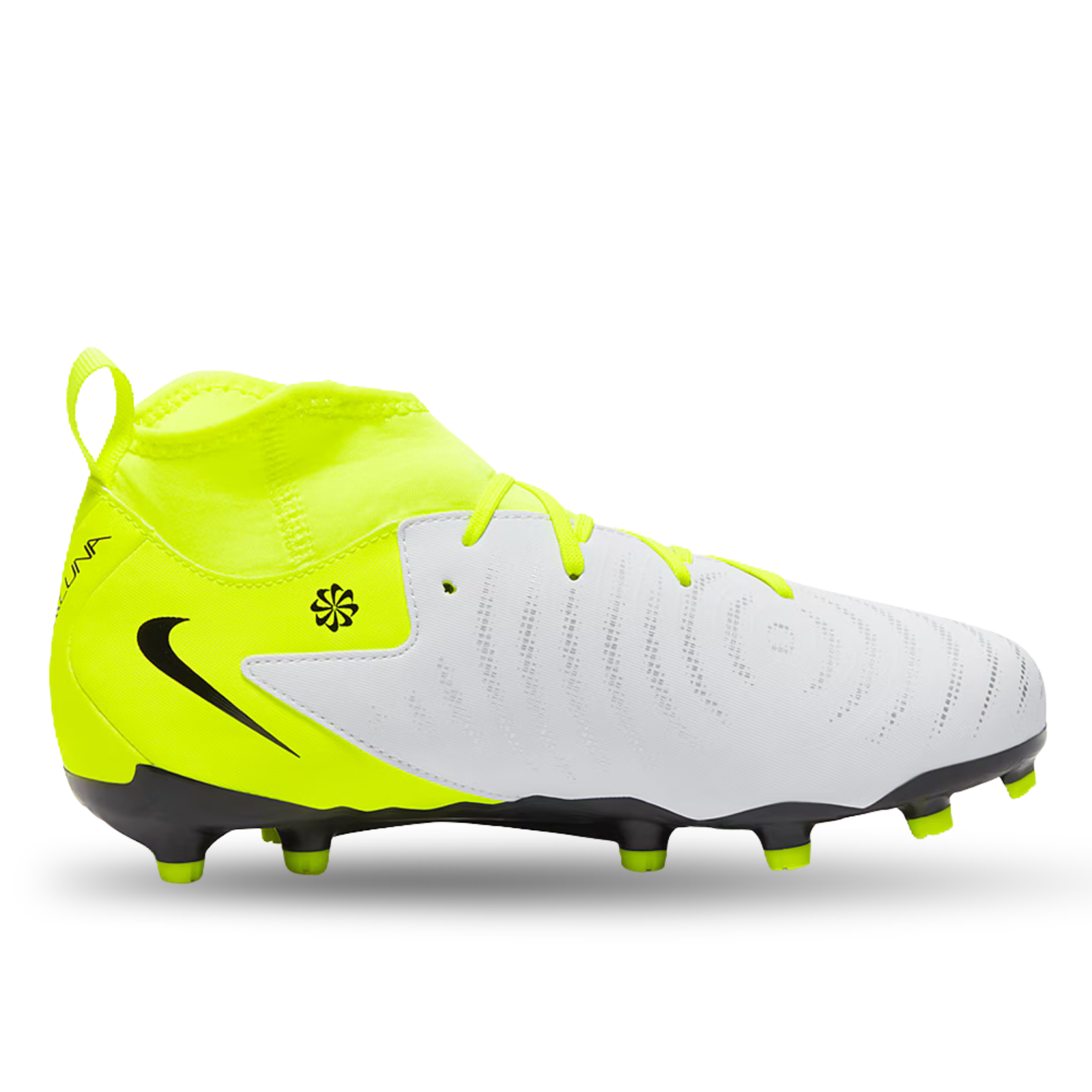 Nike Jr. Phantom Luna II Academy FG/MG Soccer Cleats (Metallic Silver/Black-Volt)