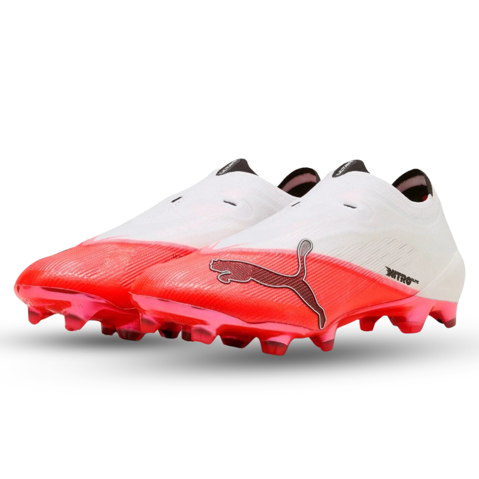 Puma Ultra Nitro 7 LL FG/AG Junior Soccer Cleats (White/Pink)