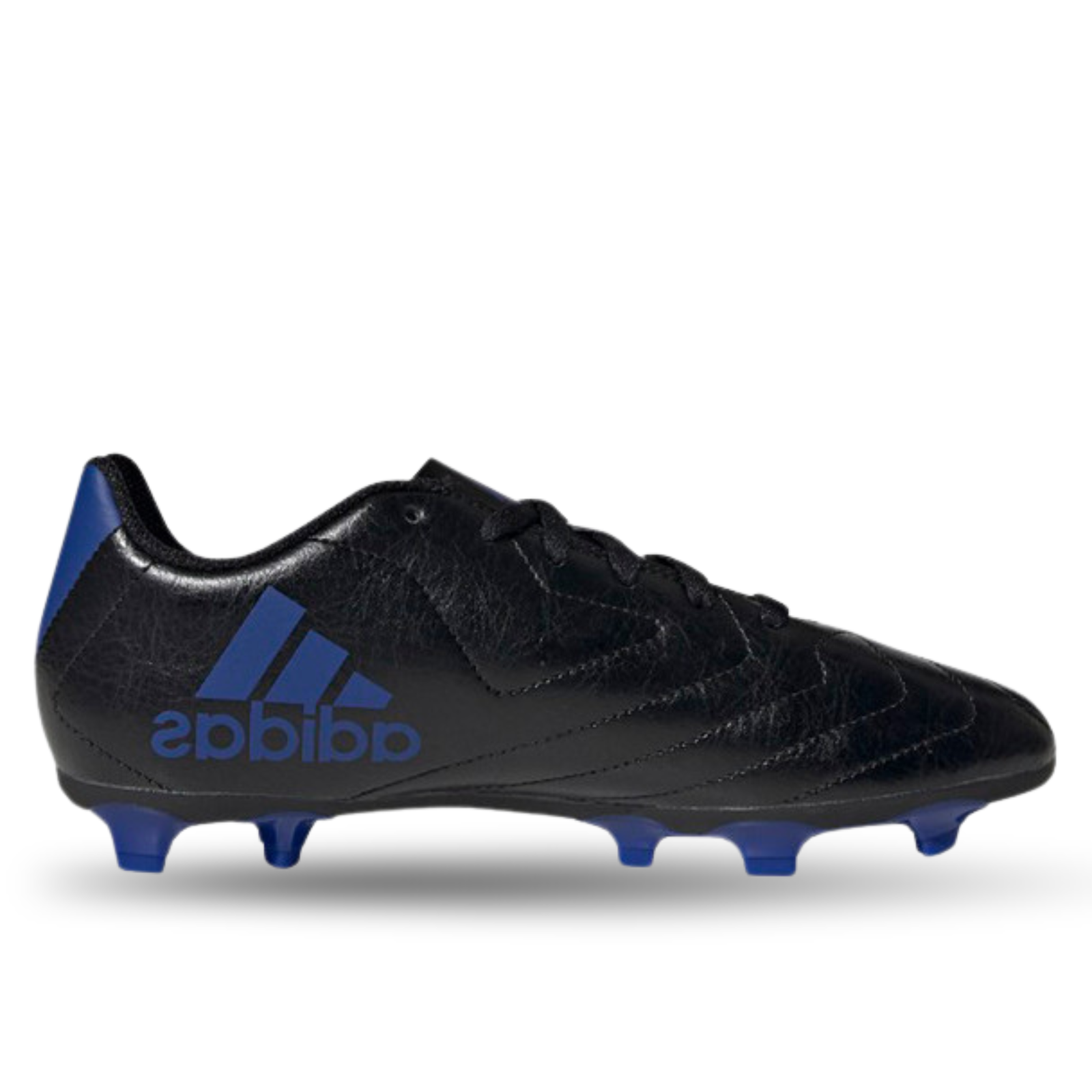 aDIDAS JR. GOLETTO VII Firm Ground Soccer Cleats (CORE BLACK/ROYAL BLUE)