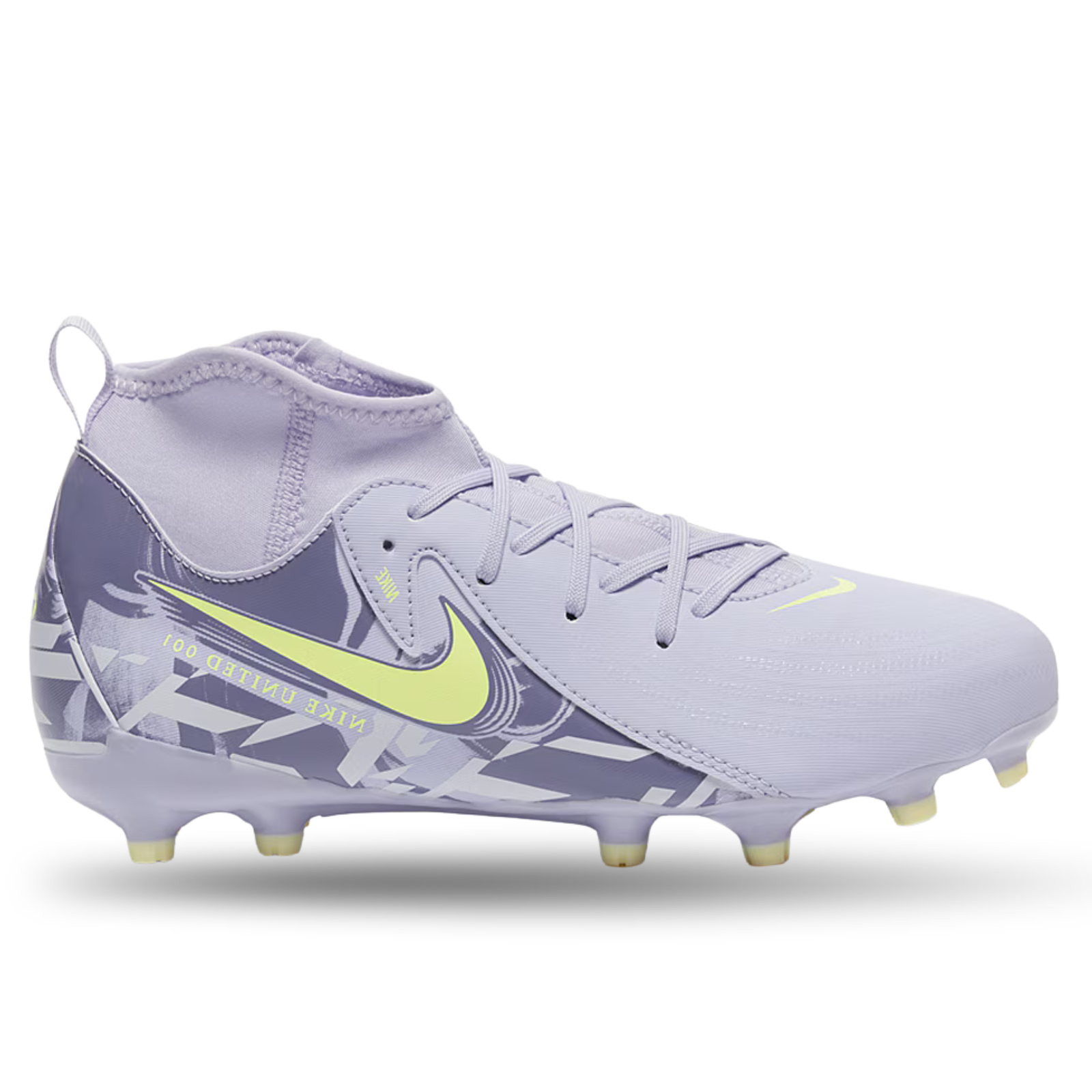 Nike Jr. United Phantom Luna II Academy FG Soccer Cleats (Purple Agate/Barely Volt)