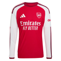 adidas Mens Arsenal Authentic Long Sleeve Home Jersey 26/27 (Better Scarlet)