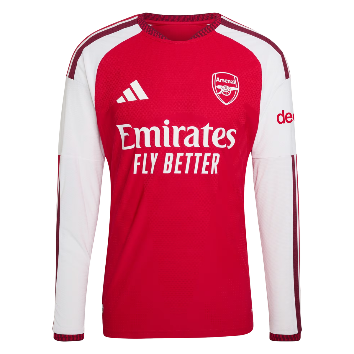 adidas Mens Arsenal Authentic Long Sleeve Home Jersey 26/27 (Better Scarlet)