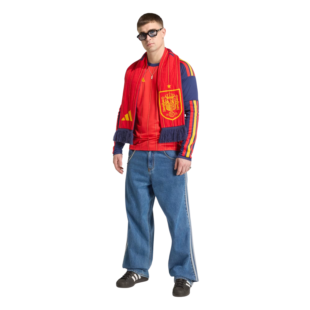 adidas Mens Spain 2026 Long Sleeve Home Jersey (Vivid Red)