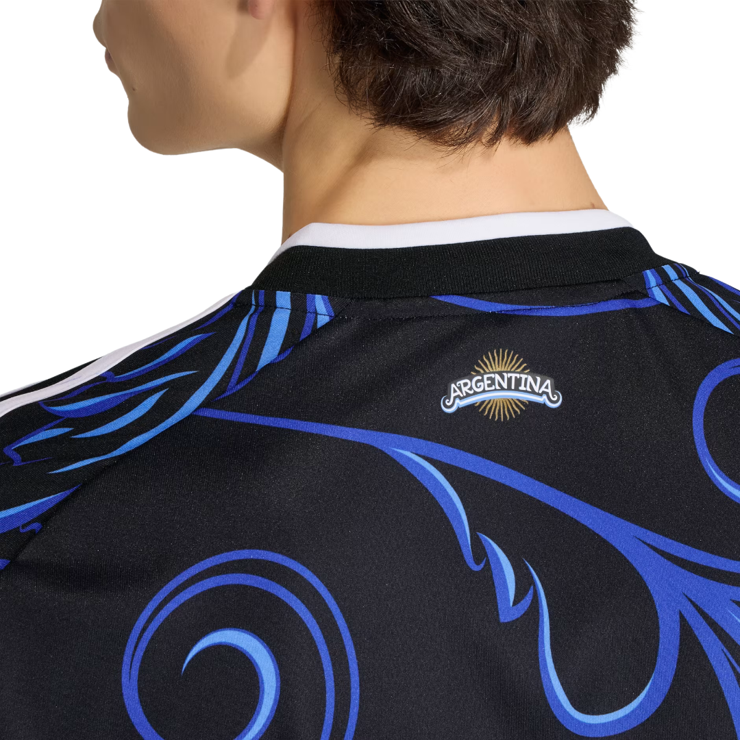 adidas Men's Argentina Enzo Fernandez Away Stadium Jersey 2026 (Black/Blue)