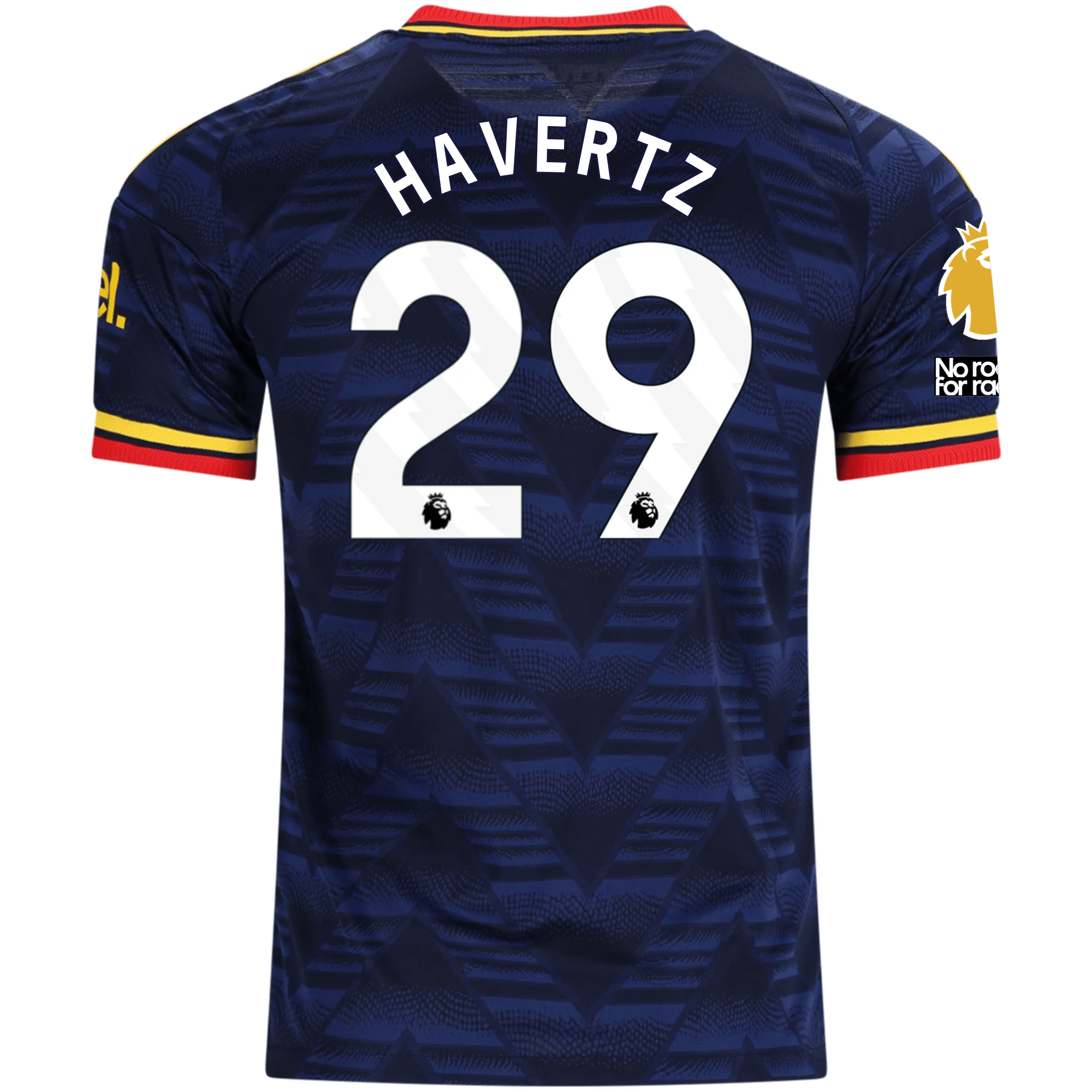 adidas Mens Arsenal Authentic Kai Havertz Away Jersey w/ Premier League Patches 26/27 (Navy/Yellow)