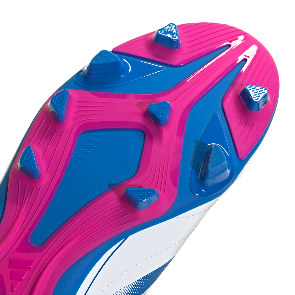 adidas Youth Jr. Goletto IX Laceless FG/MG Soccer Cleats (White/Bright Royal/Pink)