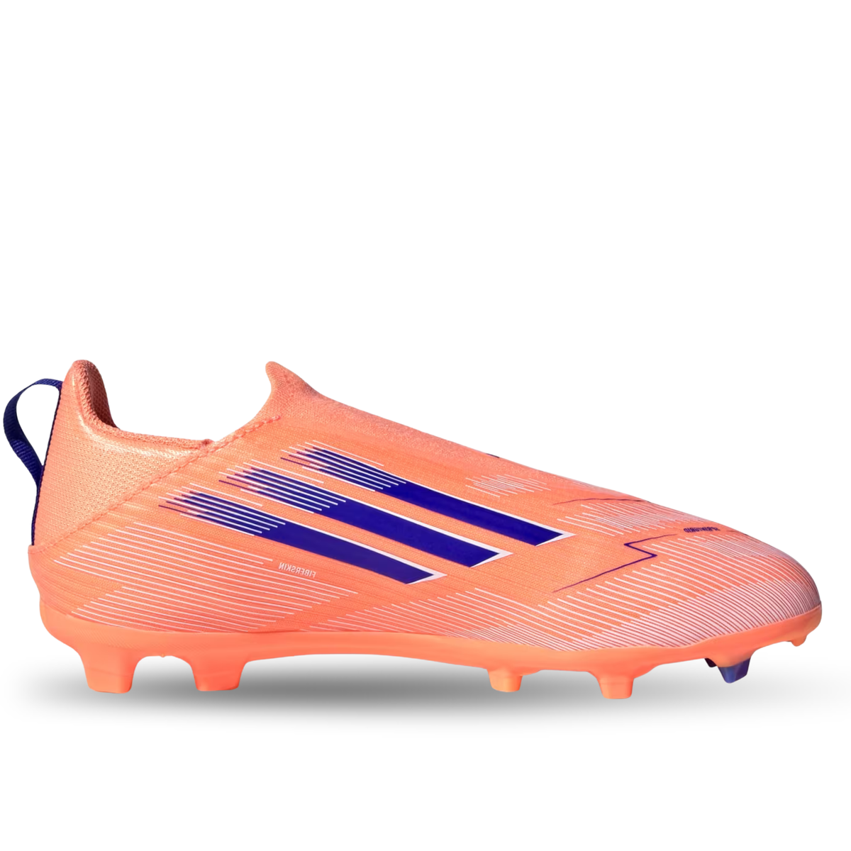 adidas Youth F50 League Laceless FG/MG Junior Soccer Cleats (Orange/Lucid Blue/White)
