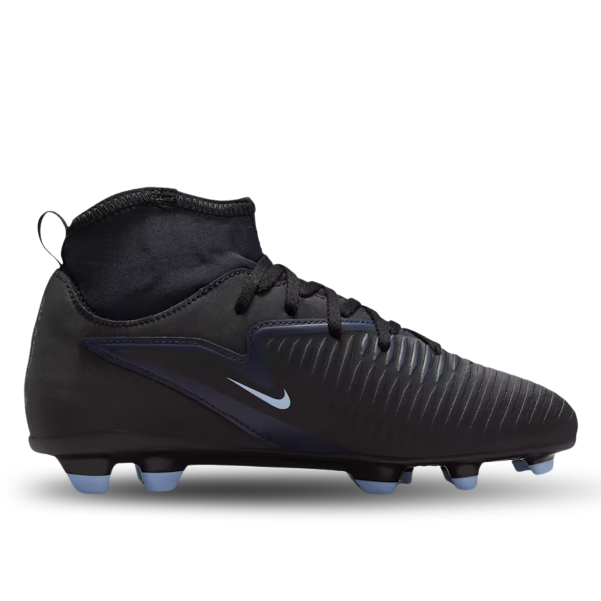 Nike Jr. Phantom 6 High Club Firm Ground/Ground Soccer Cleats (Black/Black)