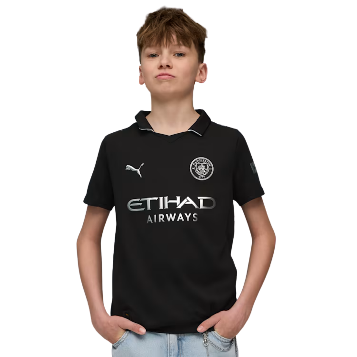 PUMA Youth Manchester City 25/26 Away Jersey (Black)