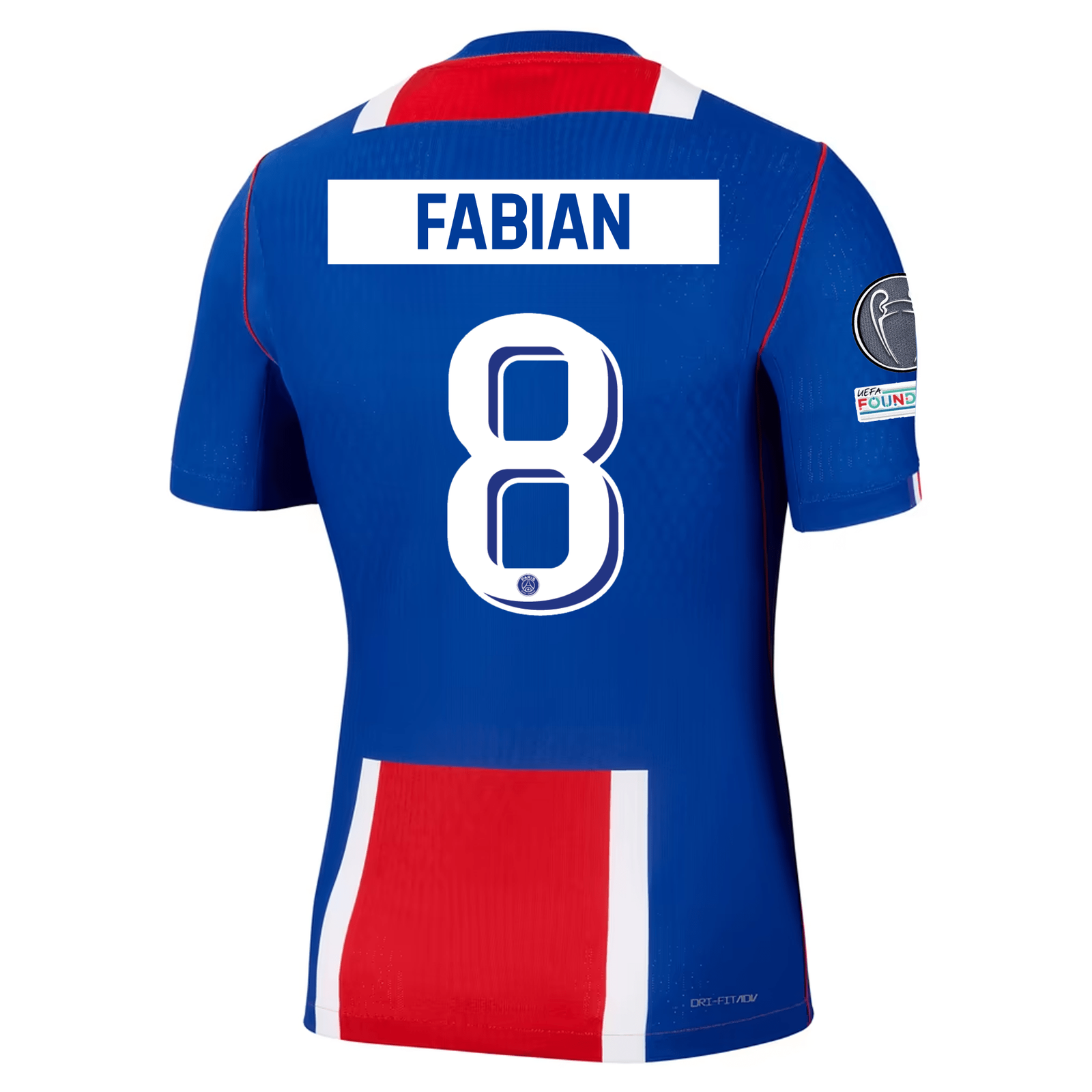 Nike Paris Saint-Germain Match Authentic Fabián Ruiz Home Jersey w/ Champions League Patches 26/27 (Old Royal/White/Red)