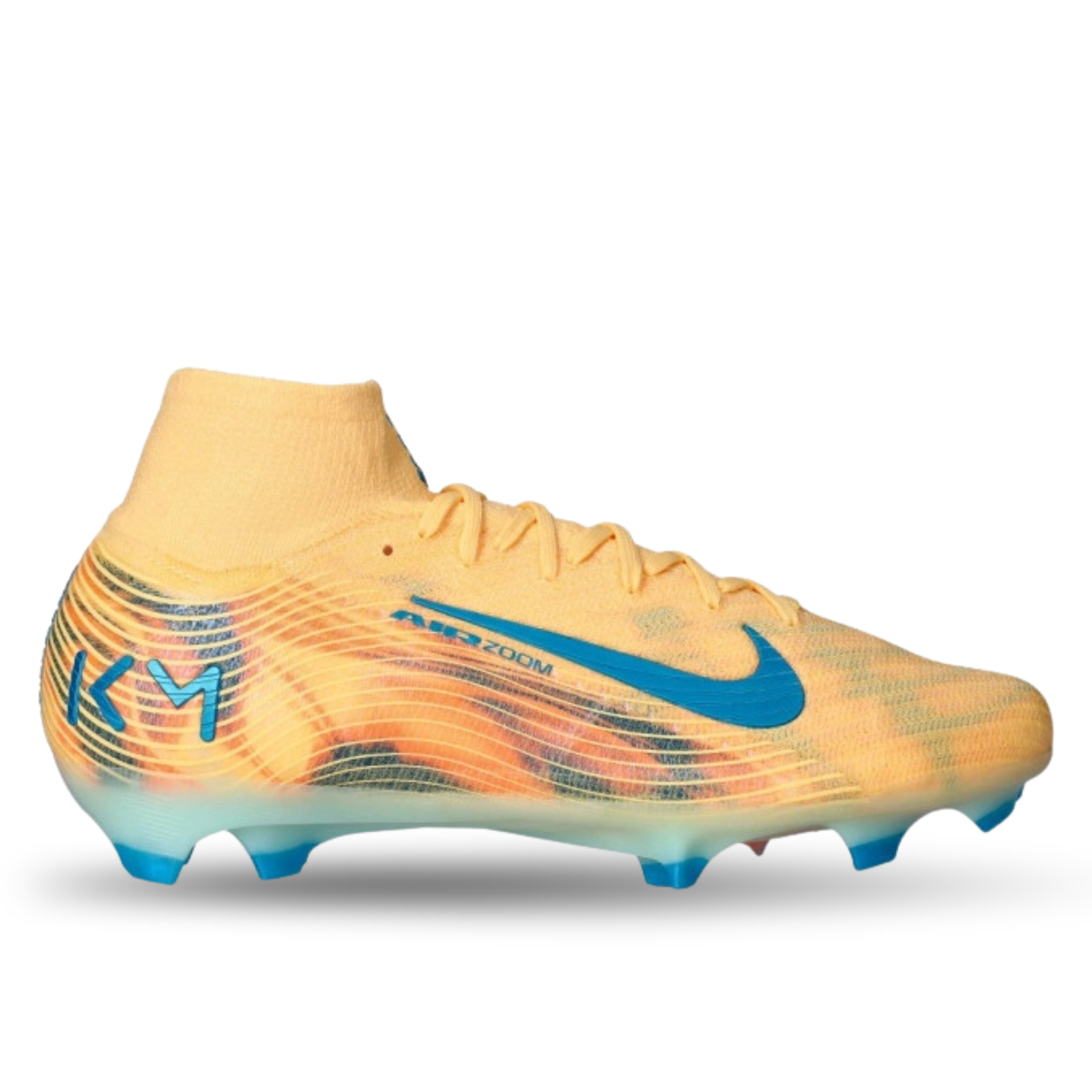 Nike Zoom Superfly 10 Academy KM Firm/Multi Ground Soccer Cleats (Melon Tint/Neo Turq/Igloo)