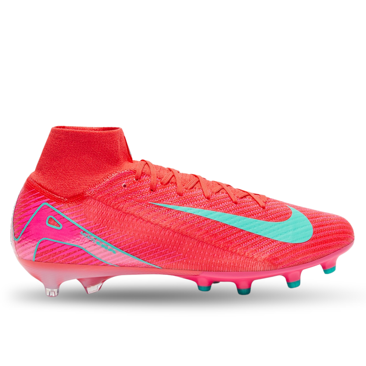 Nike Zoom Superfly 10 Elite AG-Pro Soccer Cleats (Ember Glow/Aurora Green)