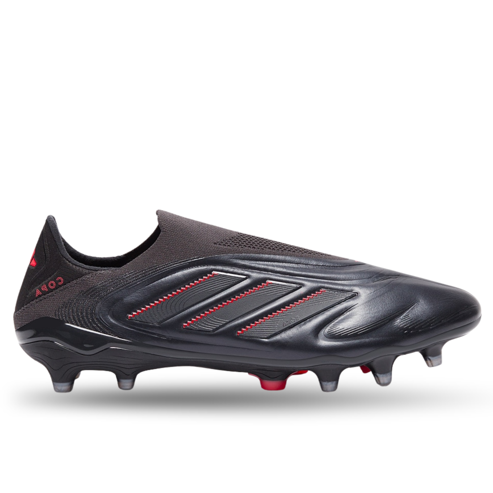 adidas Copa Pure III Elite Laceless FG Soccer Cleats (Black/Carbon/Lucid Red)