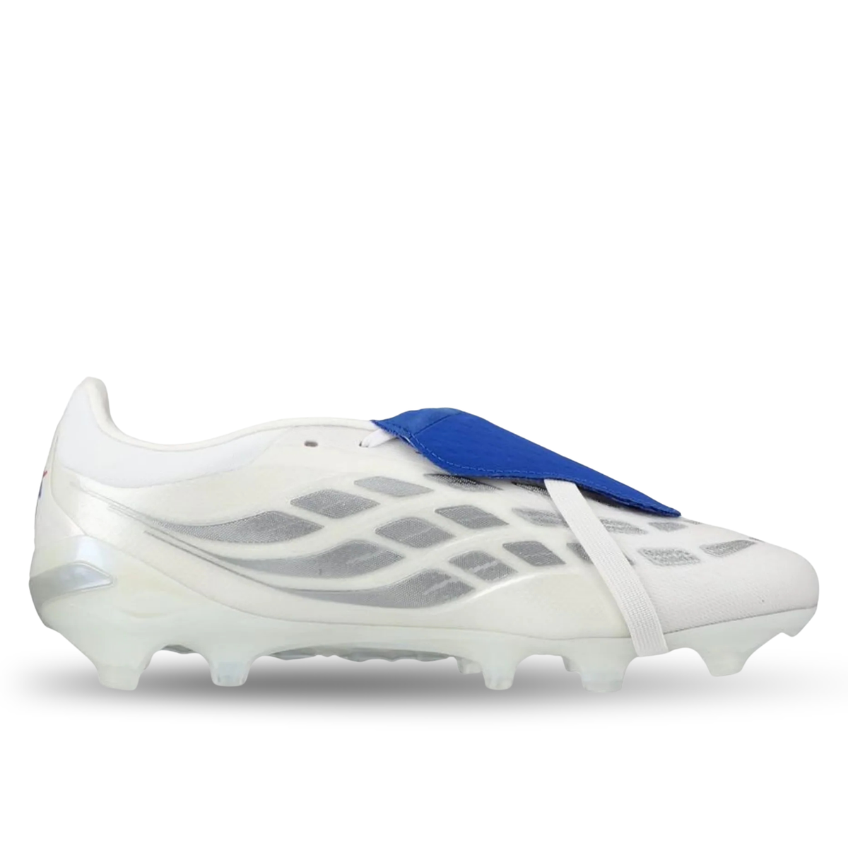 adidas Predator Pro FT FG Soccer Cleats – White/Zero Metallic/Royal Blue